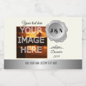 カスタムミニワきらめくインボトルラボ スパークリングワインラベル (シングルラベル)