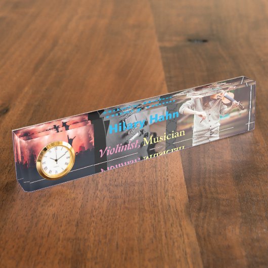 カスタムミュージシャンのViolinist Desk Nameプレート.. デスクネームプレート (側面)