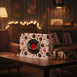カスタムミュージックテーマ誕生日大型紙袋 ラージペーパーバッグ