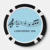 カスタムミュージック バンドまたは合唱団 音楽の音符 ポーカーチップ (裏面)