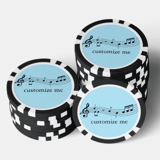 カスタムミュージック バンドまたは合唱団 音楽の音符 ポーカーチップ (積み重ね)