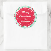 カスタムミントグリーンカスタムレトロホリデーステッカー ラウンドシール (バッグ)