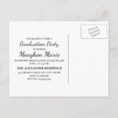 カスタムミントグリーンフォト卒業パーティー招待状 案内ポストカード (裏面)