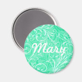 カスタムミントグリーン装飾磁石 マグネット (正面/裏面)