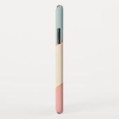 カスタムミントティール（緑がかった色）グリーンピーチ赤面ピンクストライプ Case-Mate iPhoneケース (裏面/右)