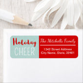 カスタムミント&レッドクリスマスホリデー応援 ラベル (インサイチュ)