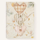 カスタムムルベリー紙ハートとクラフト ノートブック (正面)