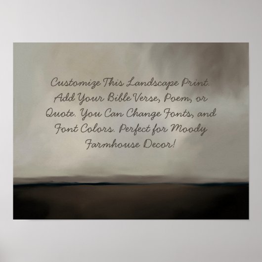 カスタムムーディファームハウス引用文、ことわざ、バイブル・バース ポスター (正面)