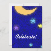 カスタムムーンアンドスターズお祝いパーティの招待状 招待状 (正面)