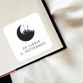 カスタムムーンフォレスト&スターズEx Libris蔵書票 スクエアシール