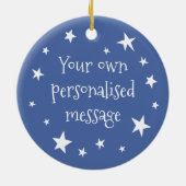 カスタムムーン顔とスターズクリスマスツリー セラミックオーナメント (裏面)