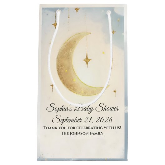 カスタムムーン&ベビーデザイン スモールペーパーバッグ (正面)