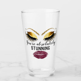 カスタムメイクアップアーティストまつげ延長金ゴールドキス タンブラーグラス