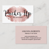 カスタムメイクアップアーティストバラ金ゴールドリップサロン 名刺 (正面/裏面)