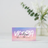 カスタムメイクアップインフルエンサーVlogger虹色美しい 名刺 (スタンド正面)