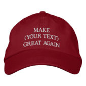 カスタムメイク (あなたのテキスト) Great Again 刺繍入りキャップ (正面)