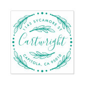 カスタムメイド素朴ローレルリース差出人住所 セルフインキングスタンプ (デザイン)