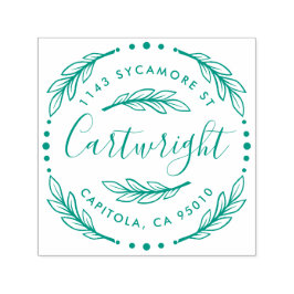 カスタムメイド素朴ローレルリース差出人住所 セルフインキングスタンプ