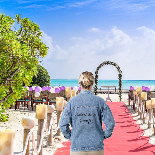 カスタムメイド・オブ・オーナー（花嫁付き添い人）結婚バチェロレッテ デニムジャケット