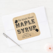 カスタムメイプルシロップスクエアビジネスステッカー スクエアシール (封筒)