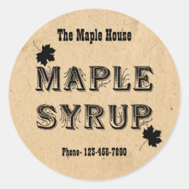 カスタムメイプルシロップ丸ビジネスステッカー ラウンドシール
