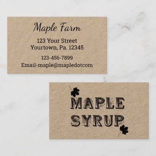 カスタムメイプルシロップKraft名刺 名刺 (正面/裏面)