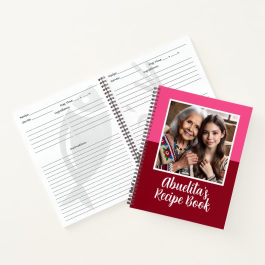 カスタムメキシコのアブエリータ家の写真レシピ本 ノートブック (内部)