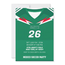 カスタムメキシコサッカージャージー誕生日招待状