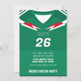 カスタムメキシコサッカージャージー誕生日招待状 招待状