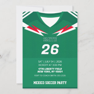 カスタムメキシコサッカージャージー誕生日招待状 招待状