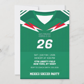 カスタムメキシコサッカージャージー誕生日招待状 招待状