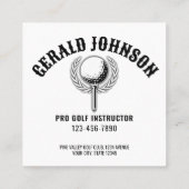 カスタムメタリックカラフルゴルフモノグラムデザイン スクエア名刺 (裏面)