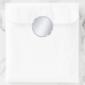 カスタムメタリックシルバールックブランクテンプレートエレガント ラウンドシール (バッグ)