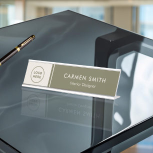 カスタムメタルデスクエグゼクティブグリーン机用ネームプレート デスクネームプレート