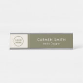 カスタムメタルデスクエグゼクティブグリーン机用ネームプレート デスクネームプレート (正面)