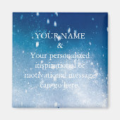 カスタムメッセーやる気を起こさせるジ緑のグリッター マグネット (正面)