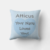 カスタムメッセージが付いている愛された(青の)枕です クッション (裏面)