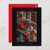 カスタムメッセージのクリスマスポストカード ポストカード (正面/裏面)
