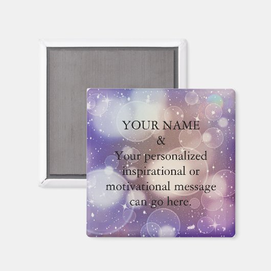 カスタムメッセージやる気を起こさせるパープルグリッター マグネット