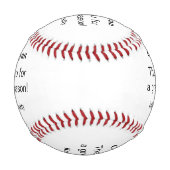 カスタムメッセージコーチギフト誕生日 野球ボール (裏面)