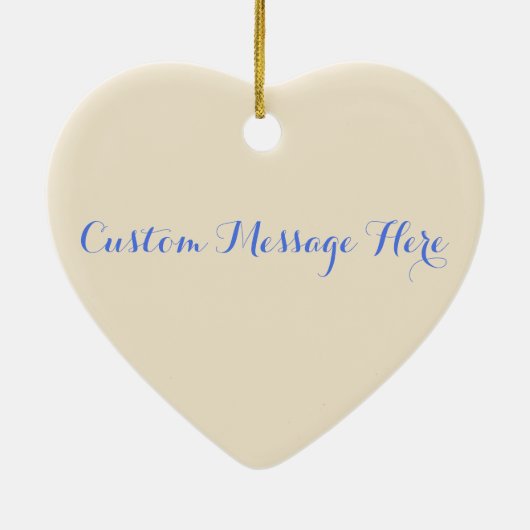 カスタムメッセージゴールデンカラフルフローラハートギフト セラミックオーナメント (裏面)