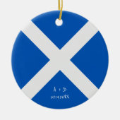 カスタムメッセージスコットランドフラグ セラミックオーナメント (正面)
