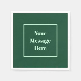カスタムメッセージダークグリーンとミントグリーンパーティー スタンダードカクテルナプキン