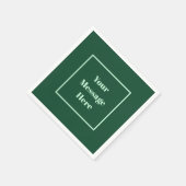 カスタムメッセージダークグリーンとミントグリーンパーティー スタンダードカクテルナプキン (角)