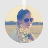 カスタムメッセージフォトレインボーと雲 オーナメント (裏面)