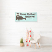 カスタムメッセージブラウンフェレットパーティー 横断幕 (インサイチュ)