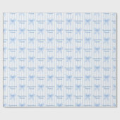 カスタムメッセージブルーコケット弓おめでとう ラッピングペーパー (フラット)