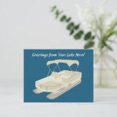 カスタムメッセージポントゥーン船はがき ポストカード (スタンド正面)