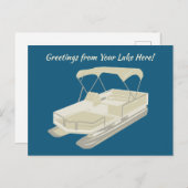 カスタムメッセージポントゥーン船はがき ポストカード (正面/裏面)