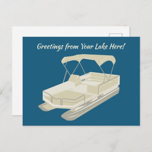 カスタムメッセージポントゥーン船はがき ポストカード (正面/裏面)